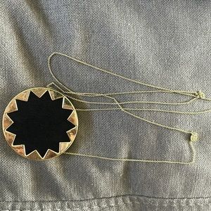 House of Harlow 1960 Large Gold/Black Leather Sunburst